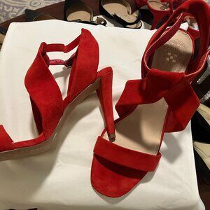 Vince Camuto Strappy Red Suede